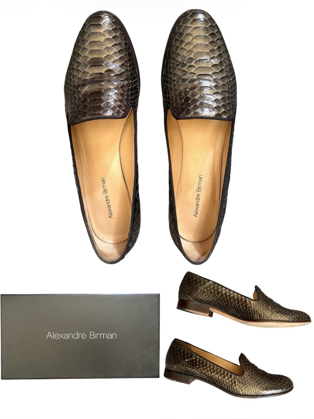 ALEXANDRE BIRMAN Python
Smoking Loafer in Forest Green | 39 (8.5 U.S.)